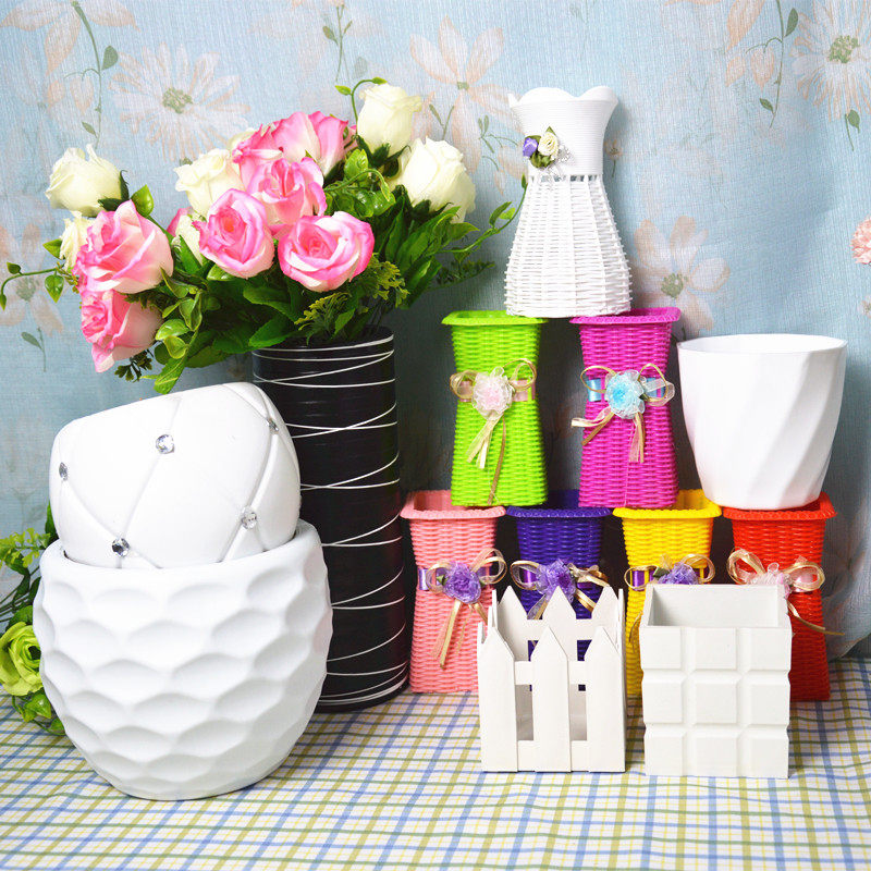 New Arrivals Screen Flower Vase New Flower Pot Imitation Ceramic Stocking Flower Pot Square Box Fence