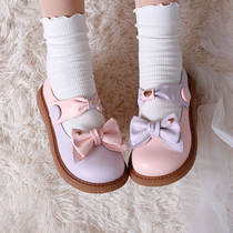  Puff girl original lolita lolita bow round head thick bottom princess schoolgirl color female jk leather shoes