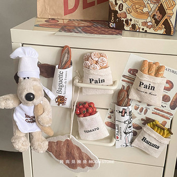 French burlap bag bread refrigerator magnetic magnet for sucking and playing