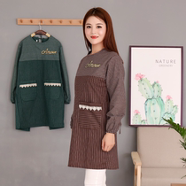 Cotton apron home fashion long-sleeved foreign-style overalls adult kitchen anti-fouling men and women short bib overalls