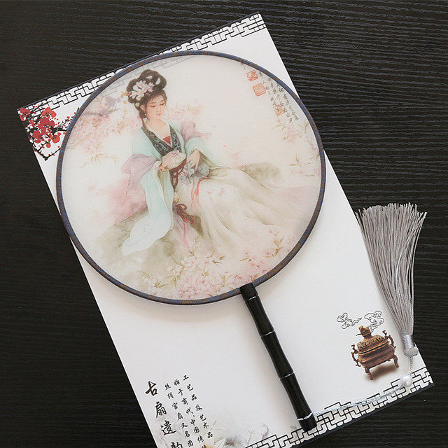 Special fan for dance ancient style fairy cloth double dough fan embroidery with cheongsam Chinese style female Hanfu palace fan