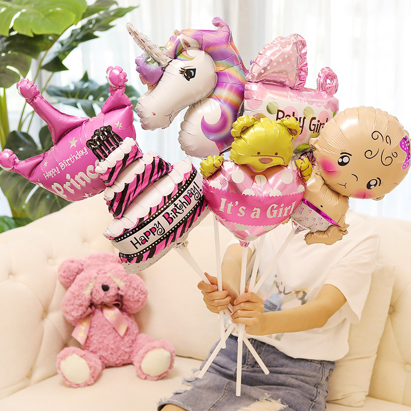 Children's birthday party fun toys Wechat business push hand-held cartoon balloons Kindergarten activities small gifts