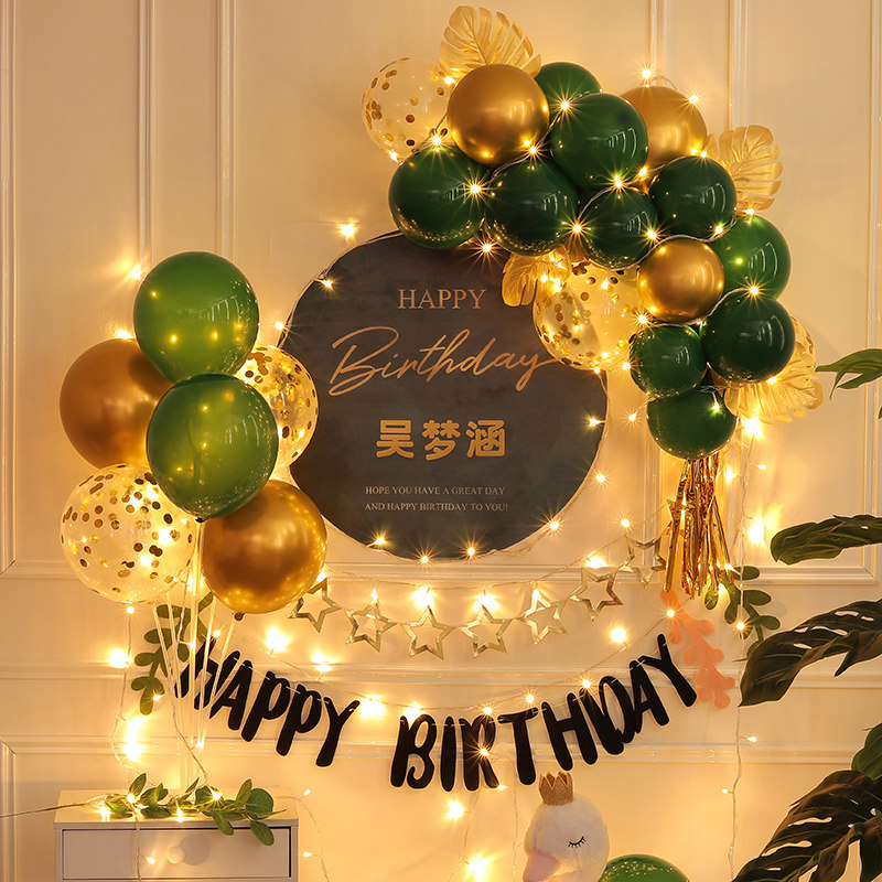 Korean-style Mori ins children's birthday decoration Balloon Boys and Girls baby one year old background wall scene layout
