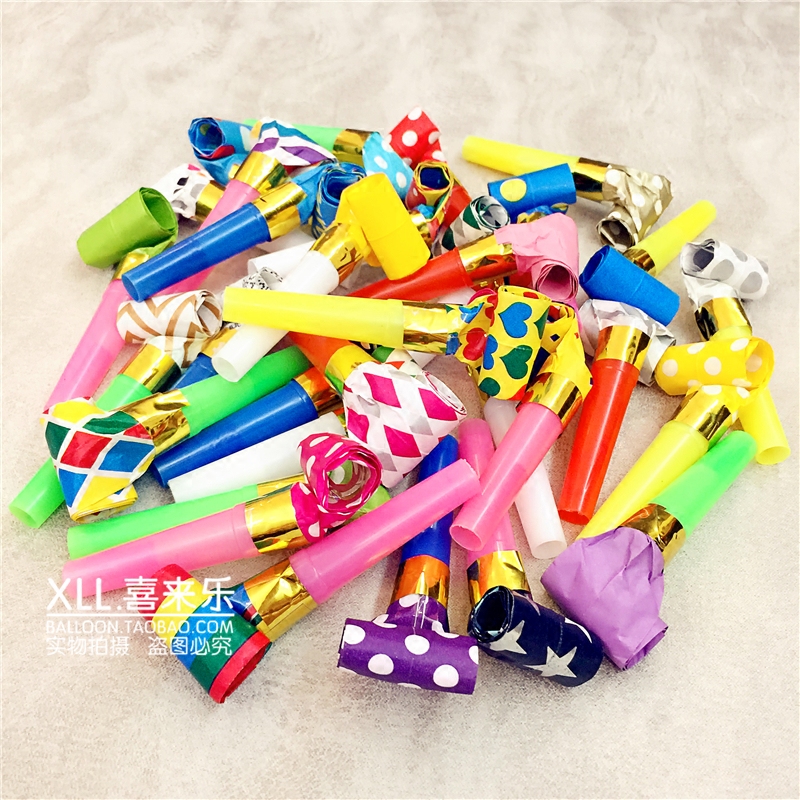 Children's birthday party Creative blowing dragon toys Baby birthday fun Blowing roll funny whistle horn gift