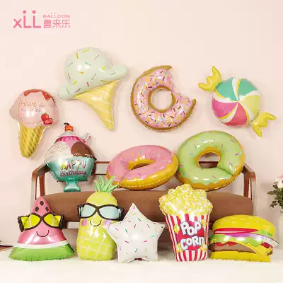 Baby full moon 100 days for children's birthday adult party decoration donut fruit ice cream balloon