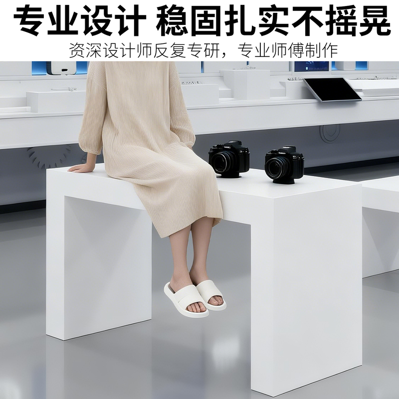 White Painted Display Table for Mobile Phones and Digital Products, Company Product Table, Exhibition Hall Display Table for Apparel White Painted Display Table for Mobile Phones and Digital Products, Company Product Table, Exhibition Hall Display Table for Apparel