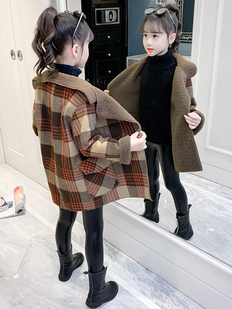 Barra Barca flannel thickened autumn and winter fur coat 2022 spring new gge girl child, what about the great coat of winter clothing