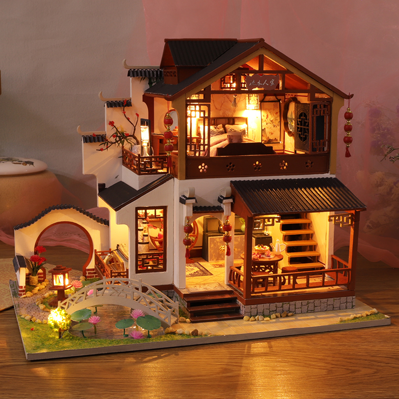 Music Box Eight soundboxes Wooden Sky Sky City Diy Creative Sue White Birthday Gift Newlywed Girls Send their girlfriends