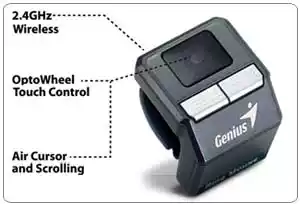 Genius Ring Mouse戒指滑鼠 无线蓝牙简报滑鼠人体工学4键2.4GHz