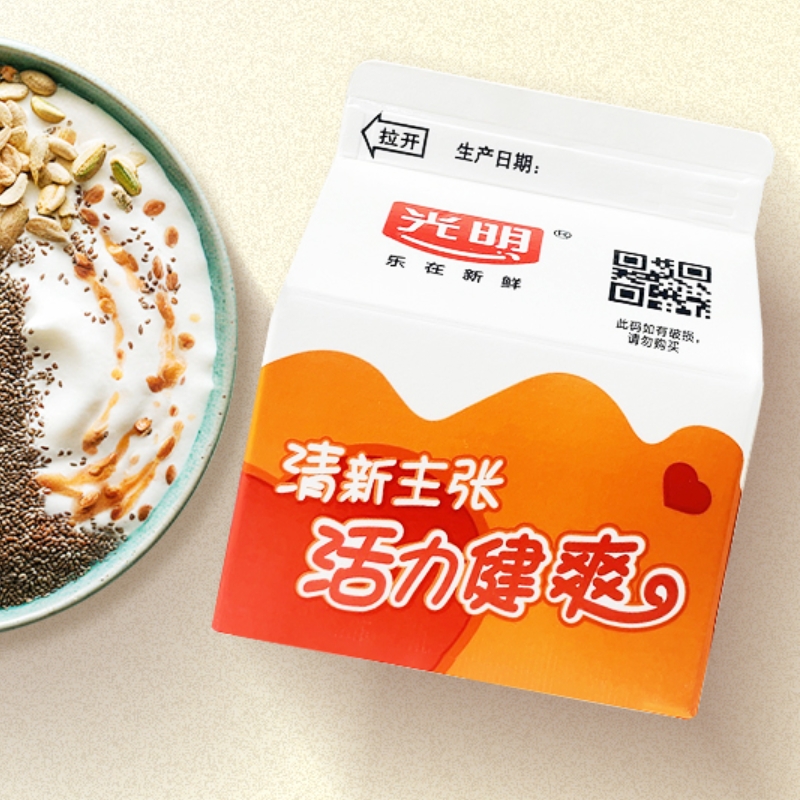 光明噜渴LOOK中国女排代言200ml原味酸奶低温活性益生菌助消化