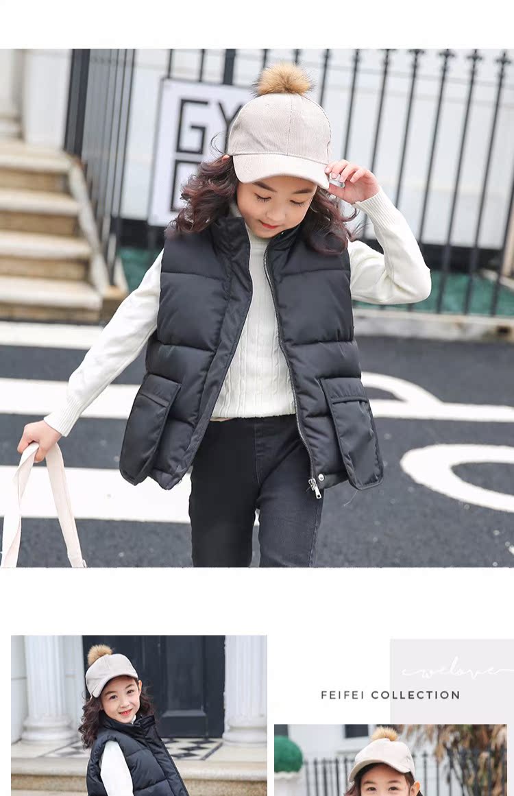 Áo vest nữ mùa đông 2018 mới cho bé mùa thu đông vest vest vai nữ trẻ em dày vest ấm áp áo gile nhung trẻ em