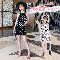 Girls Summer Dress Set 2021 New Childrens Net Red Ocean Fashion Girls Summer Thin Chiffon Two Piece Set