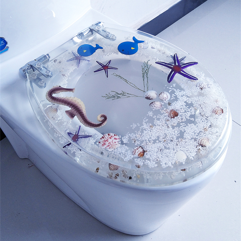 European-style transparent resin toilet cover universal toilet cover thickened old-fashioned U-shaped V-shaped universal toilet cover slow drop special price