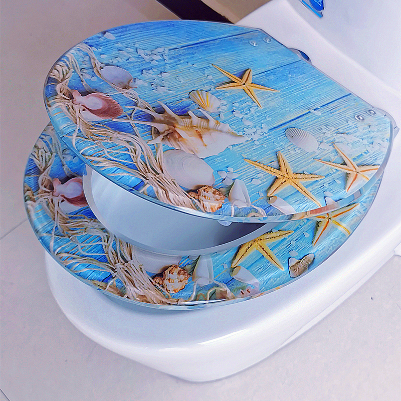 Resin toilet lid universal seat poo cover Home toilet lid thickened UV type O-type toilet collar old fashioned accessories