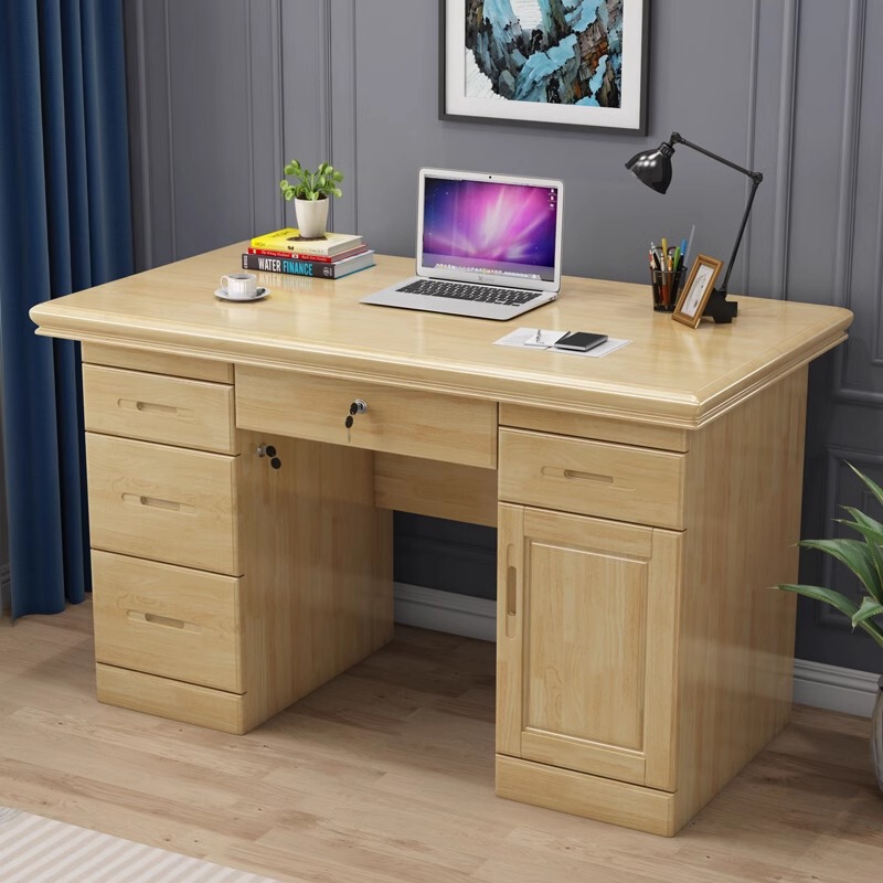 New Chinese-Style Solid Wood Desk for Home Use 1.2m Computer Desk Large Capacity Study Office Desk Student Writing Desk