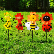Outdoor rotating dancing bee windmill childrens toys kindergarten ladybug animal photo props scenic decoration