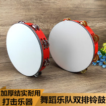 Double row dance tambourine kindergarten teacher uses professional Orff percussion instrument childrens hand clap drum rattle