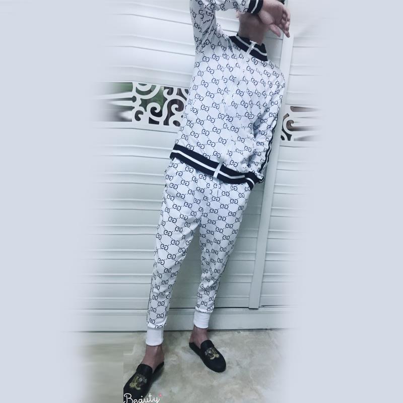 Thu đông 2018 xu hướng hoang dã đôi áo khoác G + quần âu phù hợp với chàng trai tinh thần xã hội hai mảnh áo thể thao nam