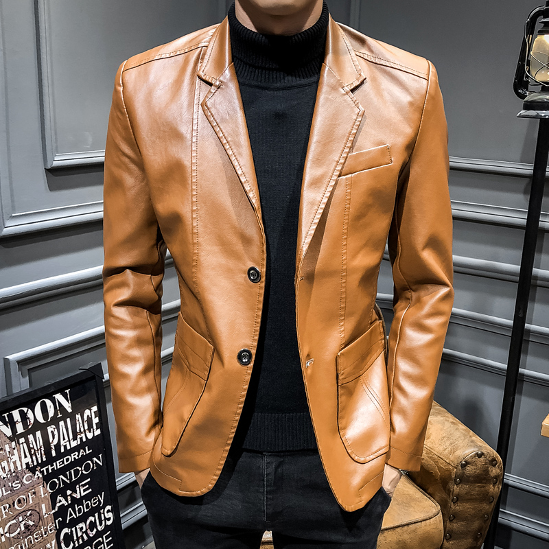 Leather Clothing Men's Spring Business Casual Suit Dad Fashion Trends Jacket and America 2022 new middle-aged plus suede jacket