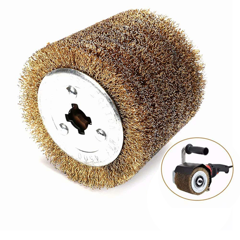 Wire wheel steel wire brushed wood stone metal surface polished polished wood open paint-Taobao