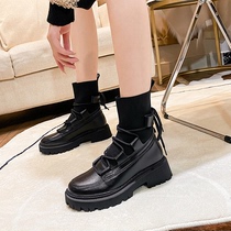 Thick-soled Martin boots 2022 new womens trendy ins cool short style all-match British style white short boots autumn and winter single boots