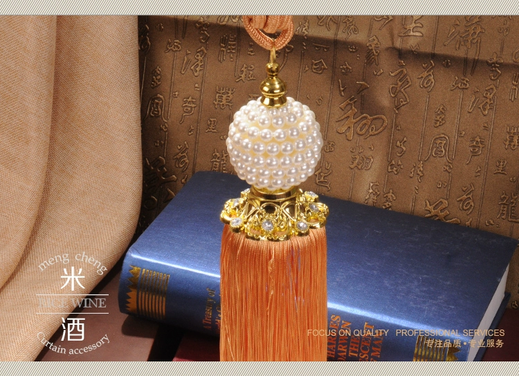Mạnh Thành trang trí cửa sổ XX ngọc trai lớn treo bóng rèm móc tường móc băng croquet tua treo tai phụ kiện - Phụ kiện rèm cửa