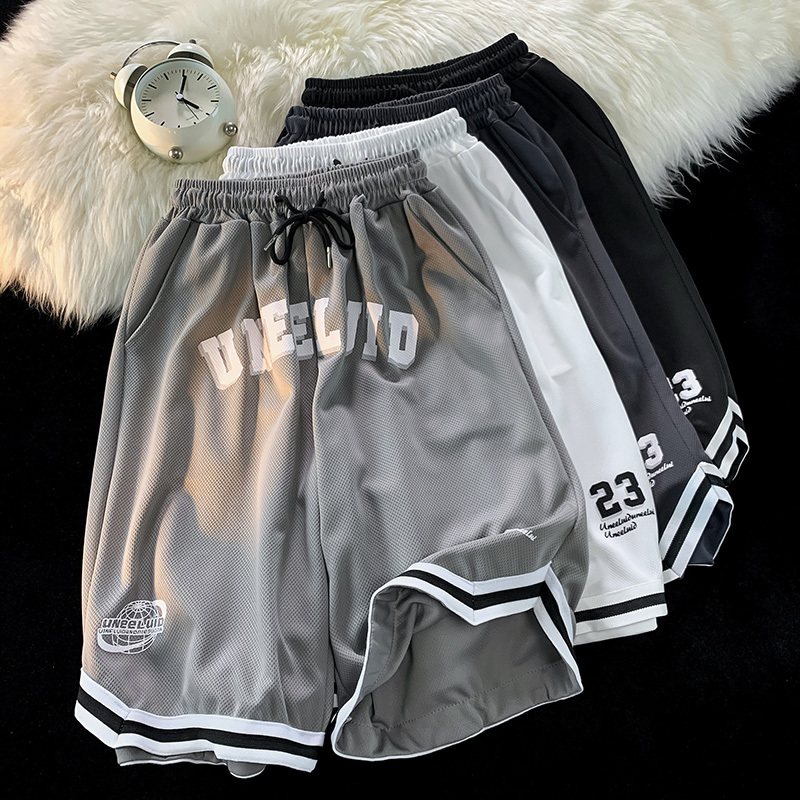 Men's Casual Shorts ins Thin Quick-Drying Ice Silk Printed Five-Point Shorts Summer American-Style Loose Sports Basketball Mid-Length Shorts Men's Casual Shorts ins Thin Quick-Drying Ice Silk Printed Five-Point Shorts Summer American-Style Loose Sports Basketball Mid-Length Shorts