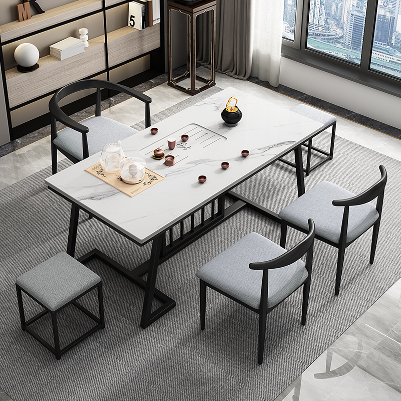 Slab Kung Fu tea table light luxury office tea table and chair combination modern minimalist office tea table tea set set