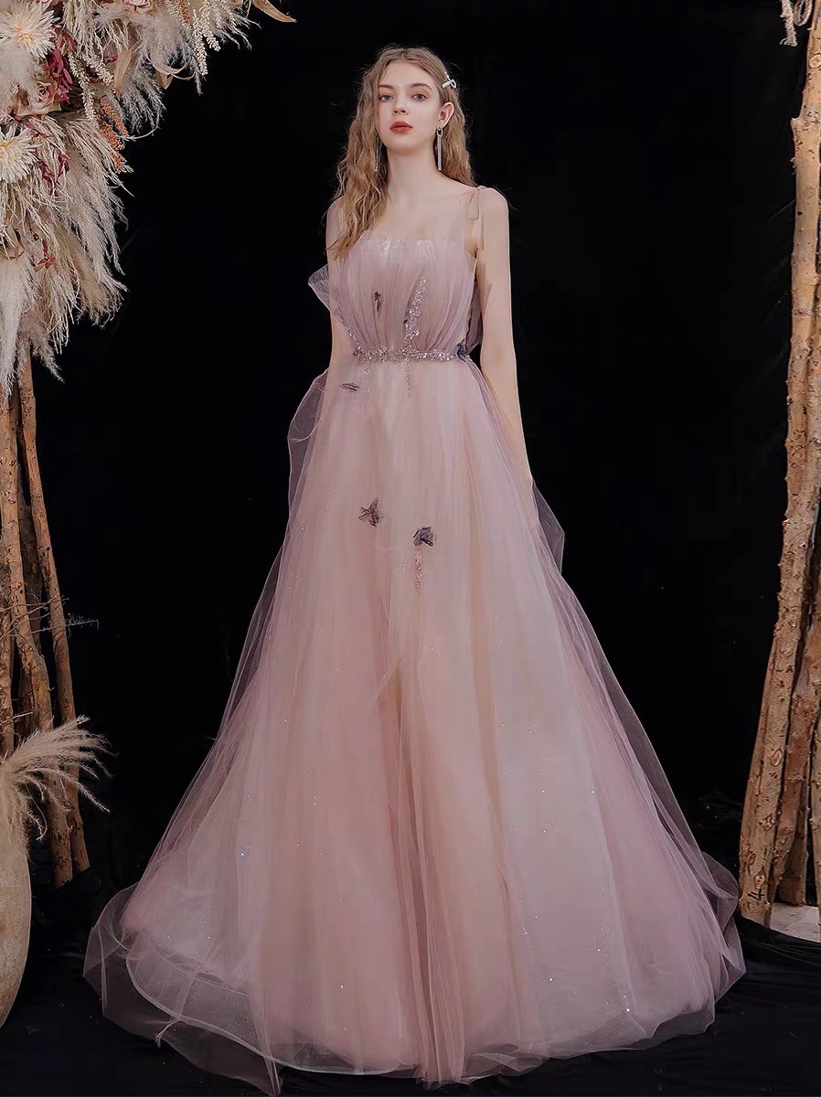 Evening dress, fuchsia starry sky for adults, lifting effect Evening dress, fuchsia starry sky for adults, lifting effect