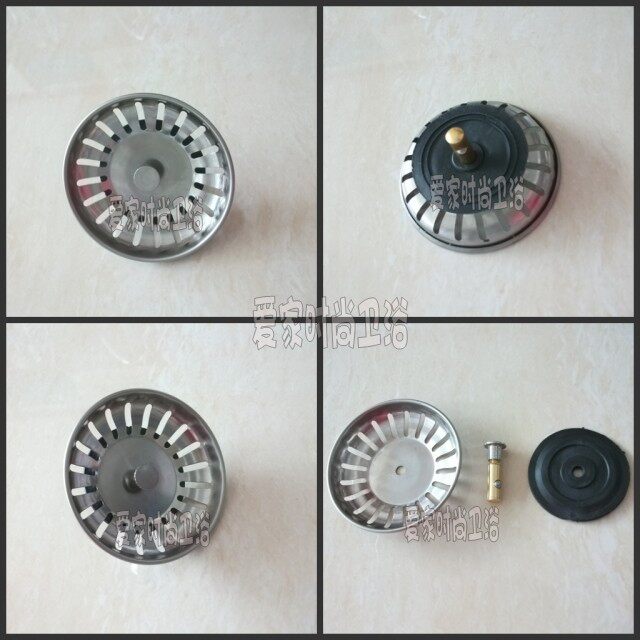 Stainless steel sink stopper lid filter grate water outlet filter basket kitchen vegetable basin water stopper drainer plug head