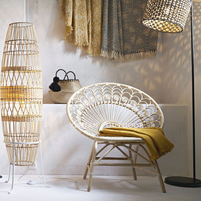 Peacock rattan chair Southeast Asia single creative Japanese furniture creative internet celebrity homestay real rattan weaving home ins balcony