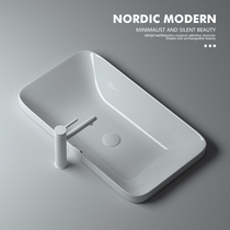 Taichung basin ultra-thin semi-embedded wash basin ceramic bathroom hotel wash basin single basin square size