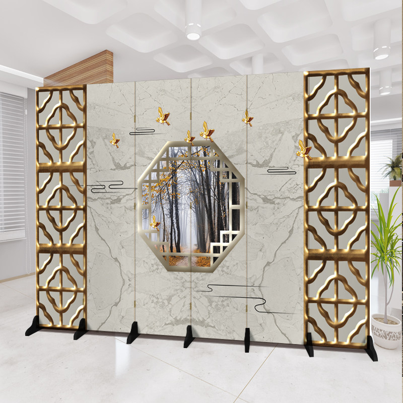 Chinese-style Entrance Screen Office Partition Wall Living Room Vintage Folding Mobile Minimalist Modern Hotel Shelter Home