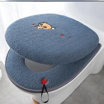 Large toilet mat King size oversized plush cartoon winter large size cute four seasons plus plush cushion home