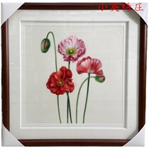 Pure handmade new boutique Suzhou embroidery painting Su embroidery finished product hanging painting Xuanguan decoration painting 5050 tulip