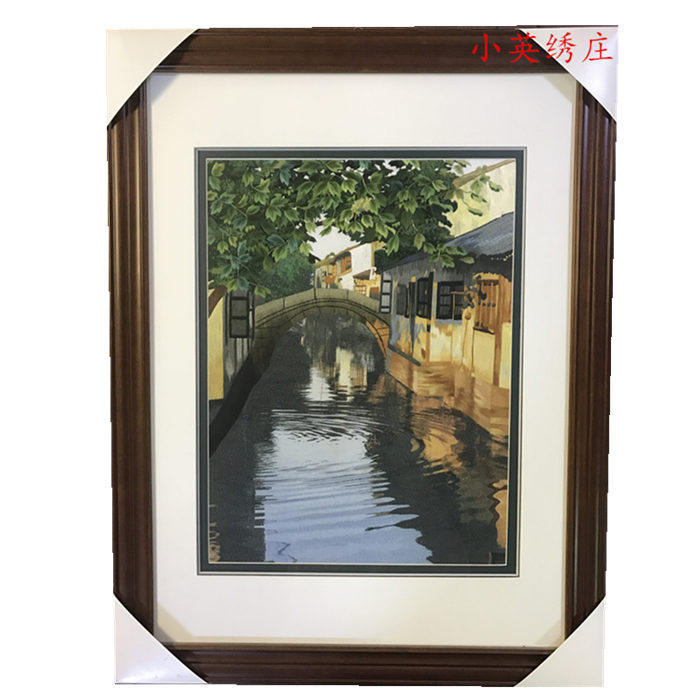 Pure handmade new boutique Suzhou embroidery painting Su embroidery finished product hanging painting Xuanguan decoration painting 4060 Water Township 1