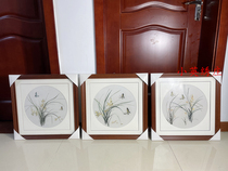 Pure handmade new boutique Suzhou embroidery painting Su embroidery finished product hanging painting Xuanguan decoration painting 3535 Langrass