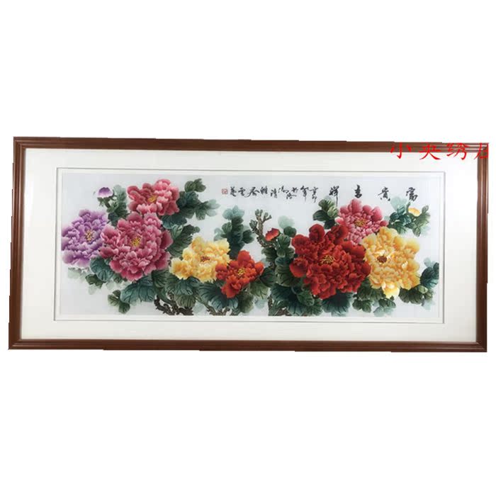 Pure handmade new boutique Suzhou embroidery painting Su embroidery finished product hanging painting Xuanguan decoration painting 60160 flowers Kaifu expensive