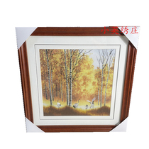 Pure handmade new boutique Suzhou embroidery painting Su embroidery finished product hanging painting Xuanguan decoration painting 3535 white birch forest