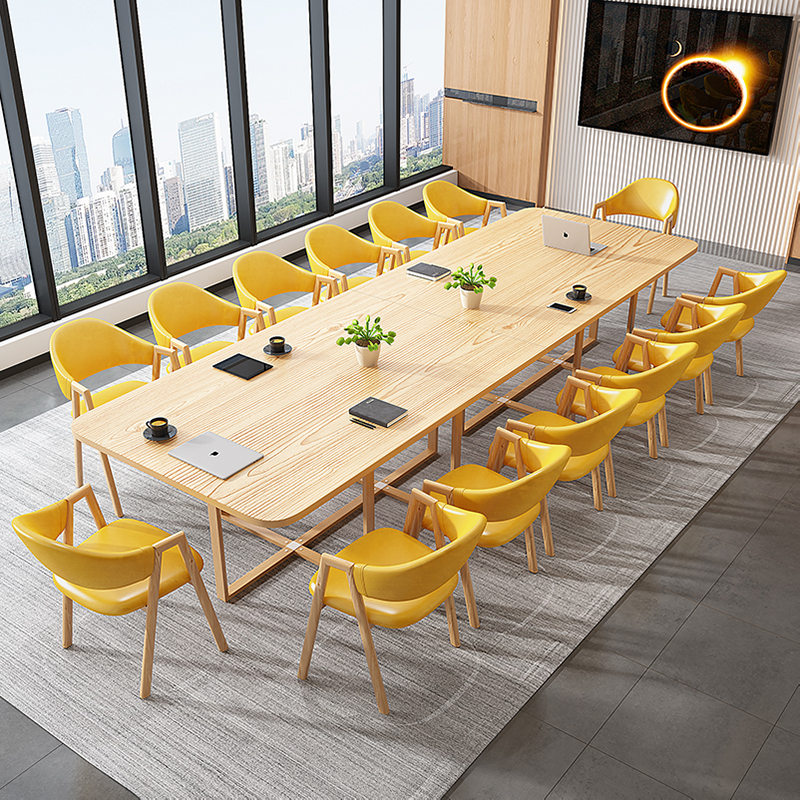 Small conference table long table minimalist modern training table 8-12 people large view meeting room strip table and chairs combination