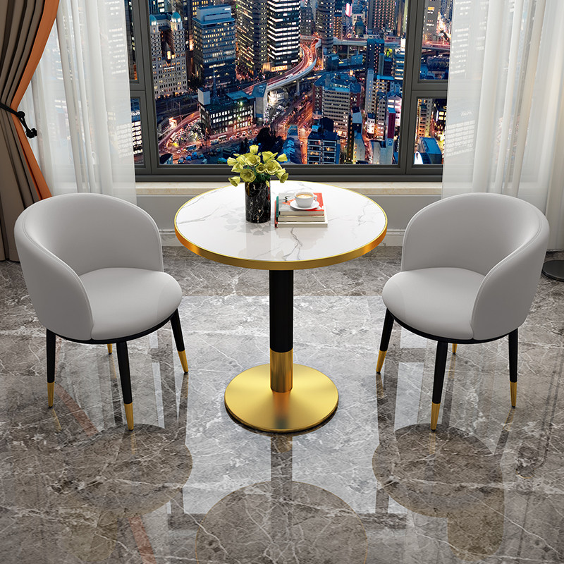 Light luxury negotiation table and chair combination leisure area net red cafe shop reception modern sample house exhibition center reception small round table