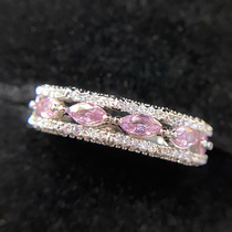 Marry Me Original Design Geometric Six Mango Star Princess Powder Light Extravagant Forefinger Ring Personality Small Crowdcolor Zircons ring