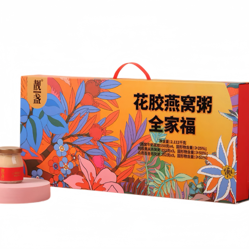 养颜礼盒必备！靓盏花胶鱼胶燕窝粥全家福