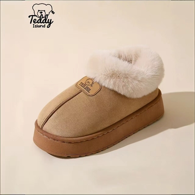 仿兔毛加厚保暖棉拖鞋女