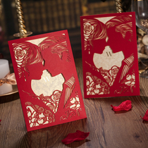  Weisimei creative Chinese hollow high-end paper-cut wedding invitation Wedding red wedding invitation European-style invitation invitation