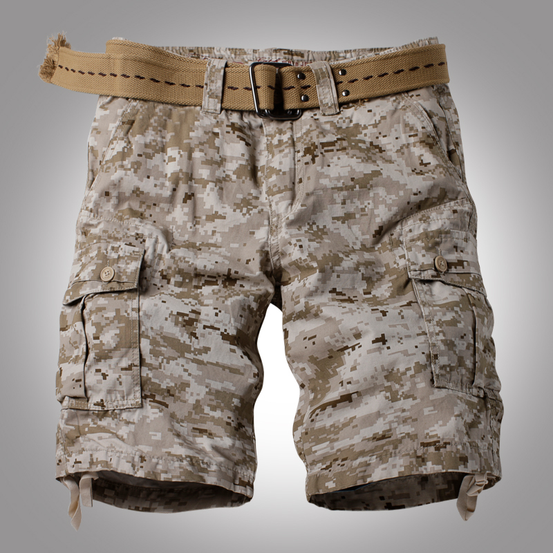 American Style Desert Camouflage Shorts for Men, Summer Men's Loose-Fitting Five-Point Pants, Cargo Pants, Men's Breeches, Trendy