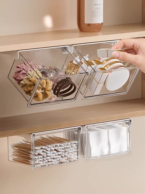 Storage box under the mirror cabinet, bathroom drawer-type wall-mounted storage shelf, cosmetics washbasin, various artifacts