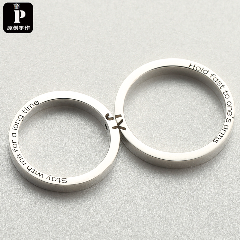 princess original letter ring pure silver custom hand lovers ring closed small crowdlovers to ring gifts-Taobao