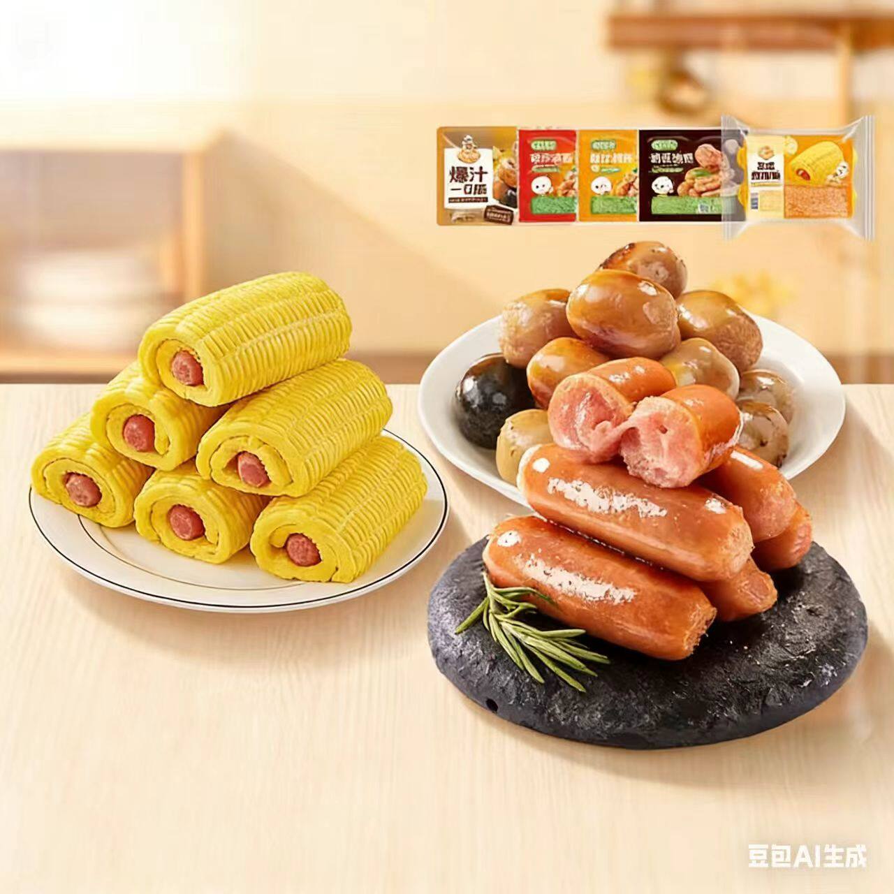 林饱饱纸皮烧麦芝士鸡肉牛肉卷烤肠饭团膳食包蒸饺速食半成品早餐