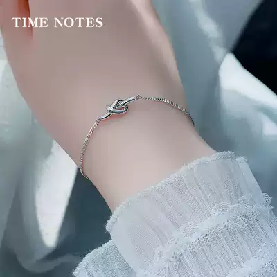 Silver hand female 925 silver bracelet simple Korean silver jewelry Tanabata birthday gift girl jewelry lucky knot